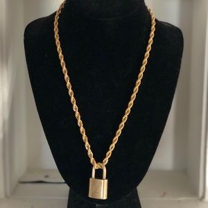 LV Brass Lock Necklace